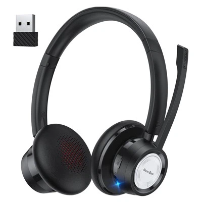 Wireless Call Center Headphones nrog Mic