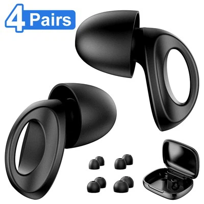 4 Pairs Ntawm Noise Txo Pob Ntseg Plugs